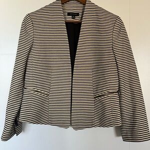 Ann Taylor Black and White Striped Blazer